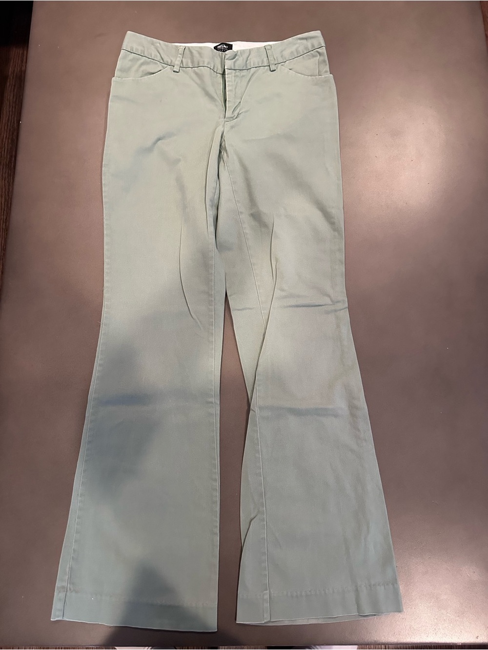 Women's Flare Jeans in Pale Mint Green
